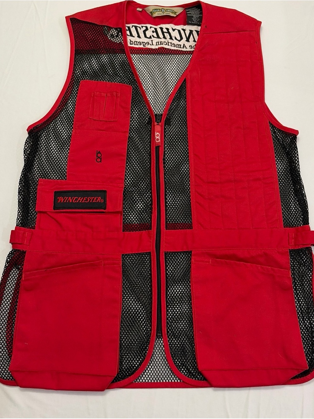 Bob Allen Red Left Handed Shooting Vest with Black Mesh Panels